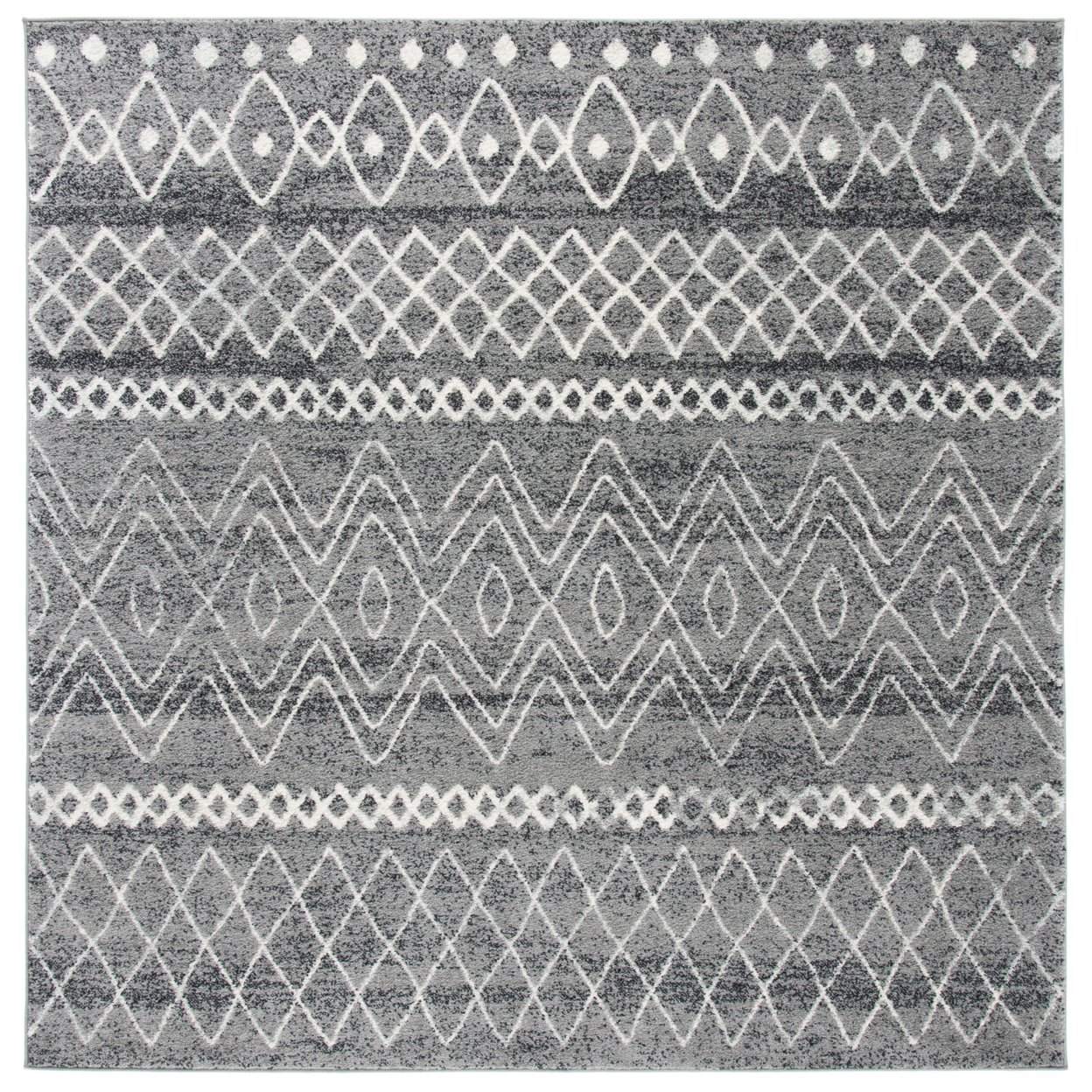 SAFAVIEH Madison Collection MAD798F Charcoal / Ivory Rug - 6-7 X 6-7 Square