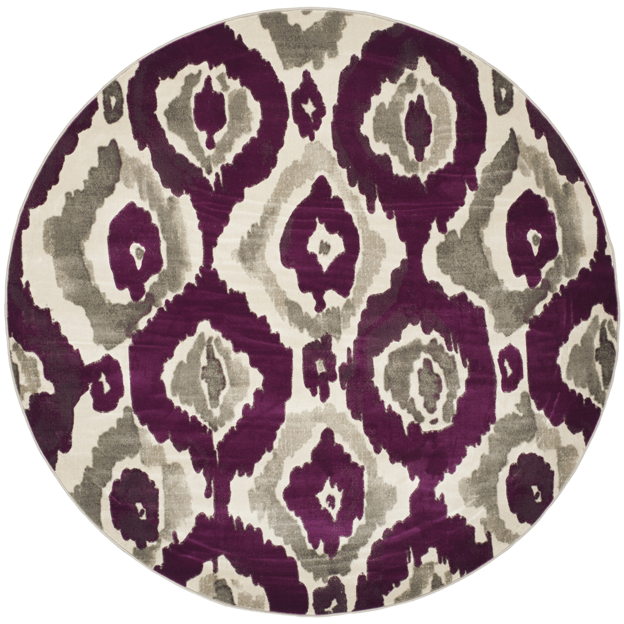 SAFAVIEH Porcello Collection PRL7736B Ivory / Purple Rug - 6' 7 Round
