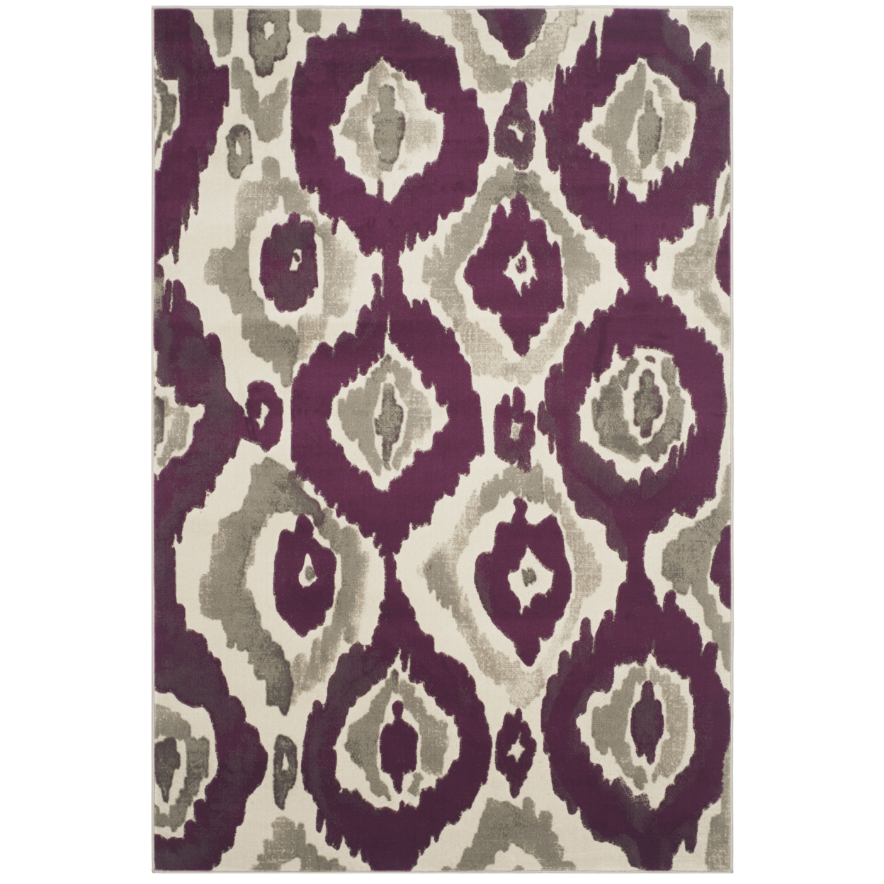 SAFAVIEH Porcello Collection PRL7736B Ivory / Purple Rug - 4' 1 X 6'