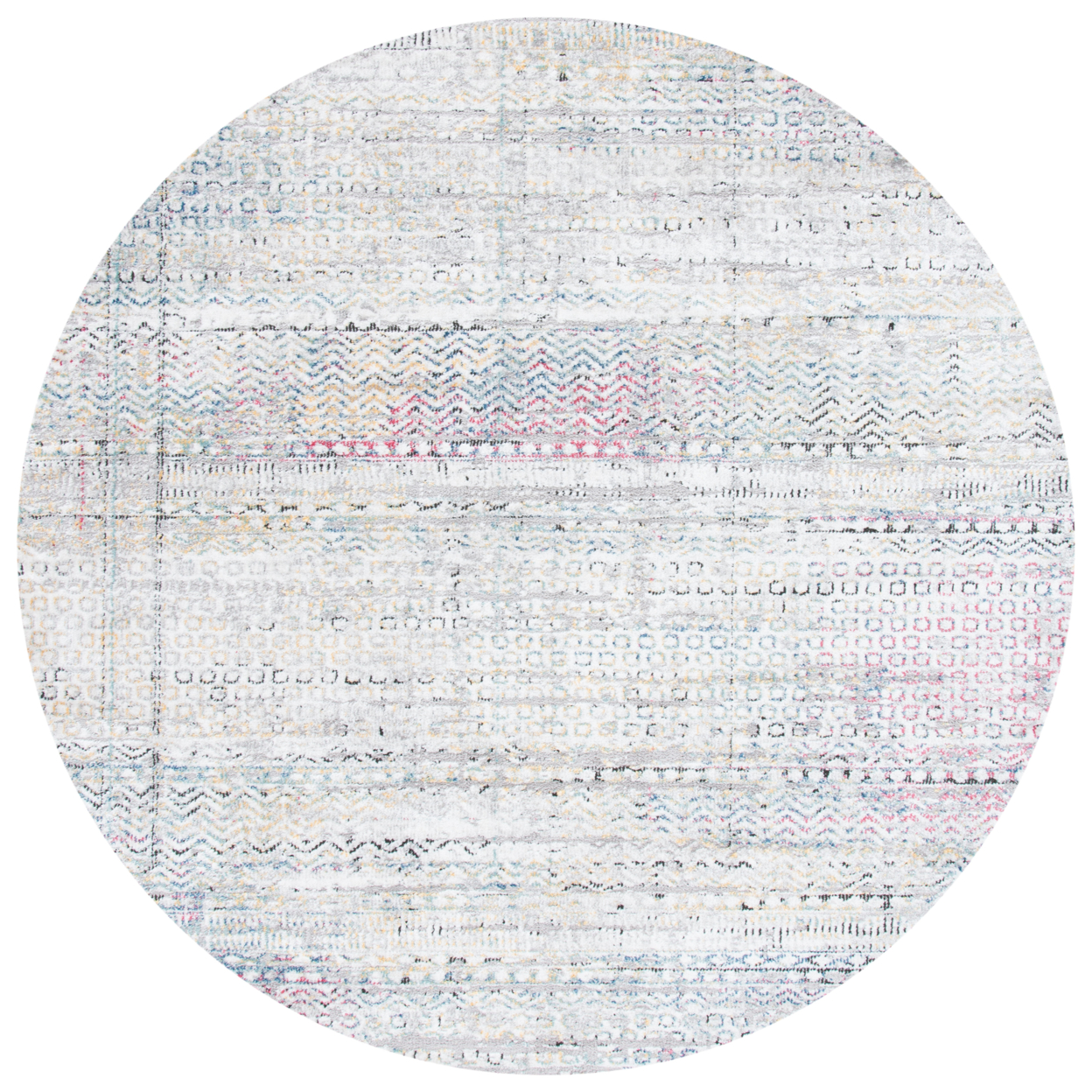 SAFAVIEH Porcello Collection PRL994A Ivory / Grey Rug - 6' 7 Round