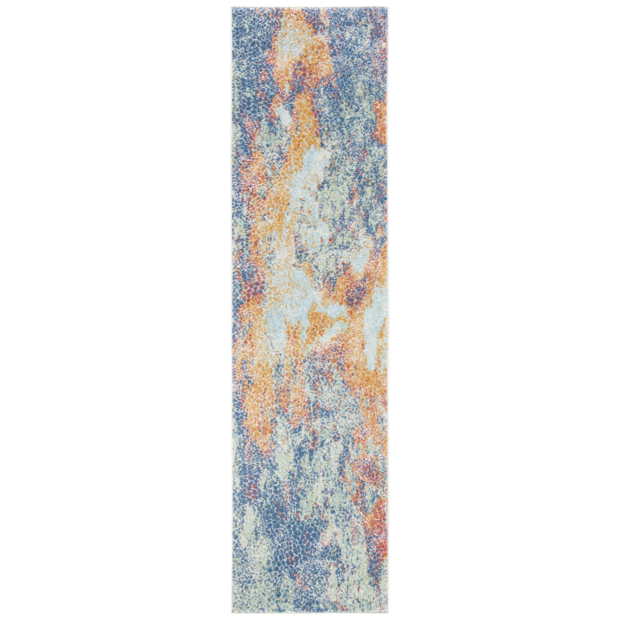 SAFAVIEH Prism Collection PSM531A Cream / Blue Rug - 2' X 8'
