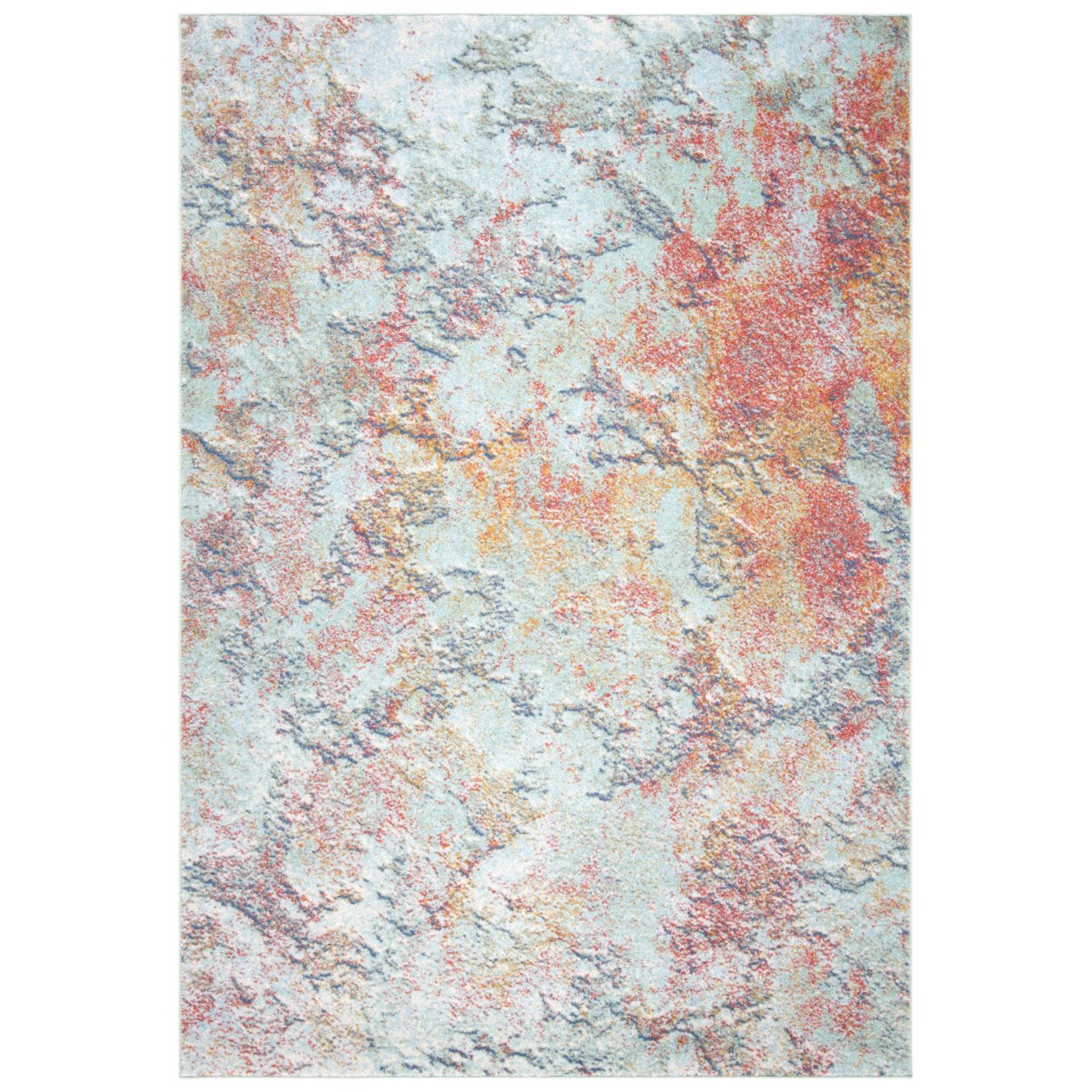 SAFAVIEH Prism Collection PSM532A Creme / Red Rug - 4' X 6'