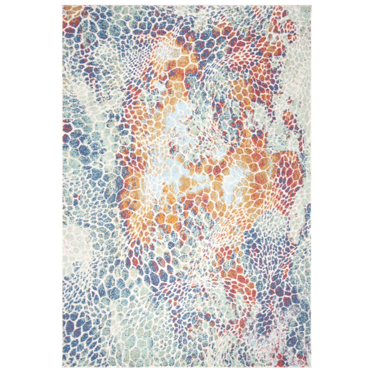 SAFAVIEH Prism Collection PSM531A Cream / Blue Rug - 4' X 6'