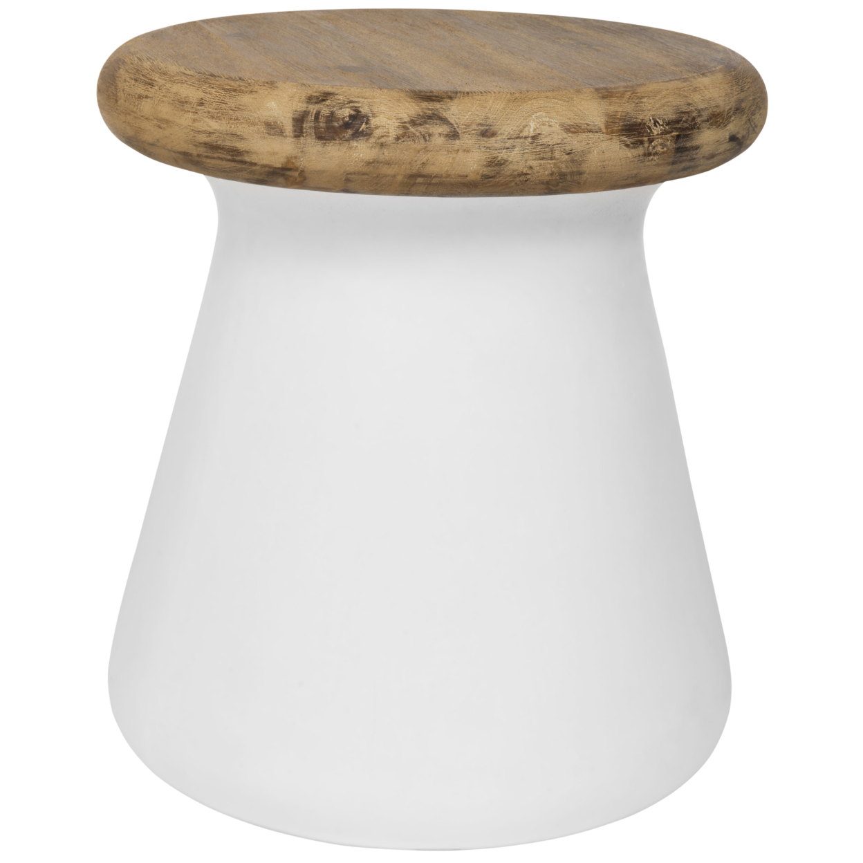 SAFAVIEH Outdoor Collection Button Concrete Accent Stool Ivory