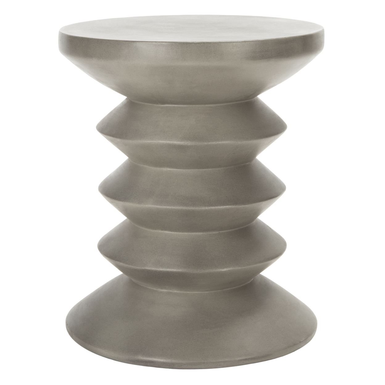 SAFAVIEH Outdoor Collection Benaya Concrete Accent Stool Dark Grey