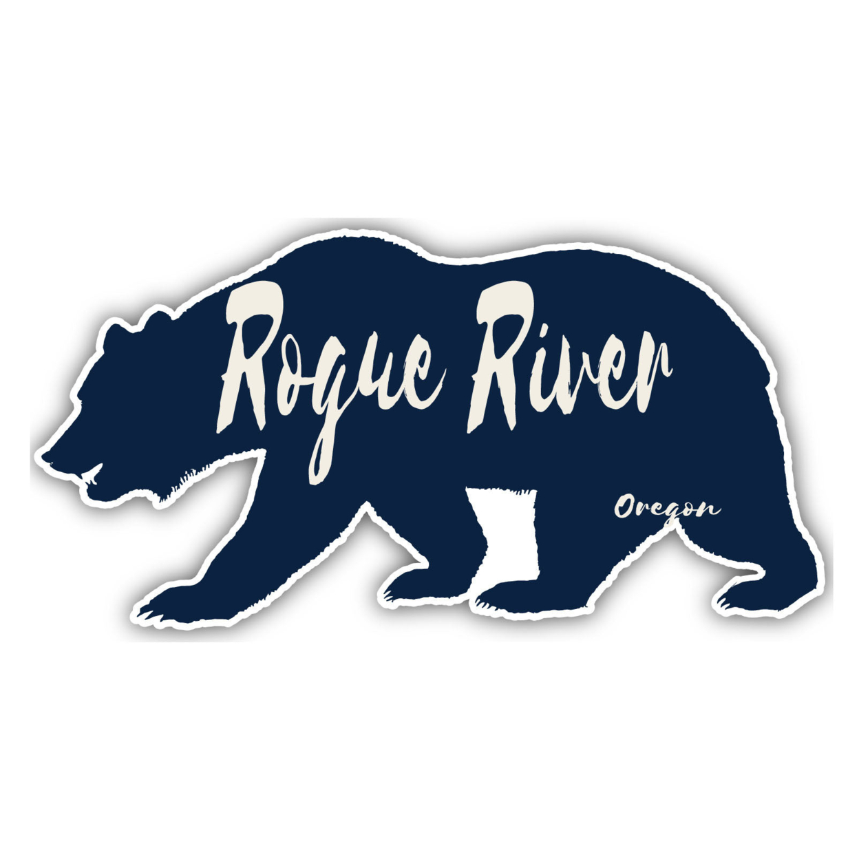 Rogue River Oregon Souvenir Decorative Stickers (Choose Theme And Size) - Single Unit, 4-Inch, Bear