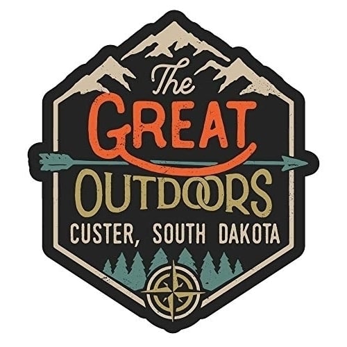 Custer South Dakota The Great Outdoors Design 4-Inch Vinyl Decal Sticker