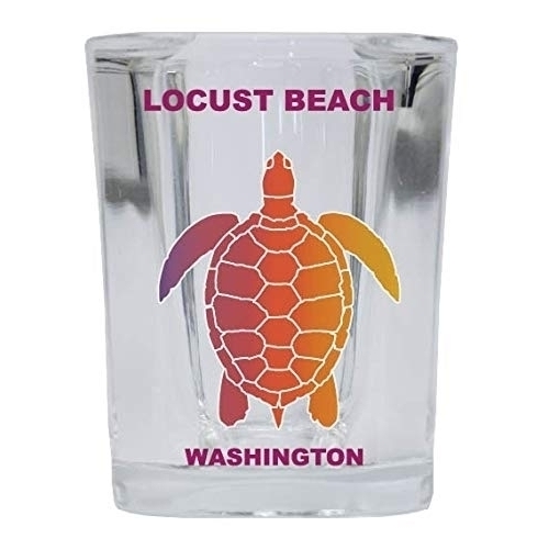 LOCUST BEACH Washington Square Shot Glass Rainbow Turtle Design