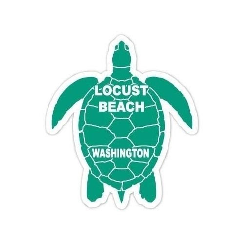 Locust Beach Washington 4 Inch Green Turtle Shape Decal Sticke