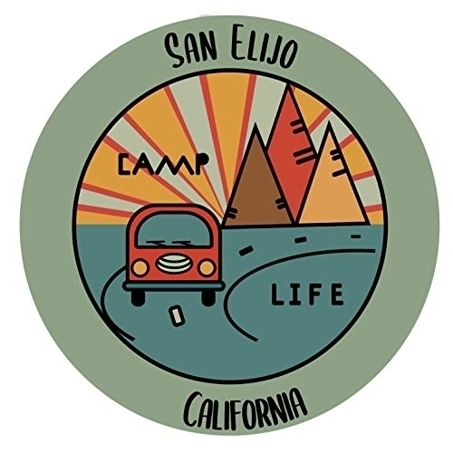 San Elijo California Souvenir Decorative Stickers (Choose Theme And Size) - Single Unit, 2-Inch, Camp Life