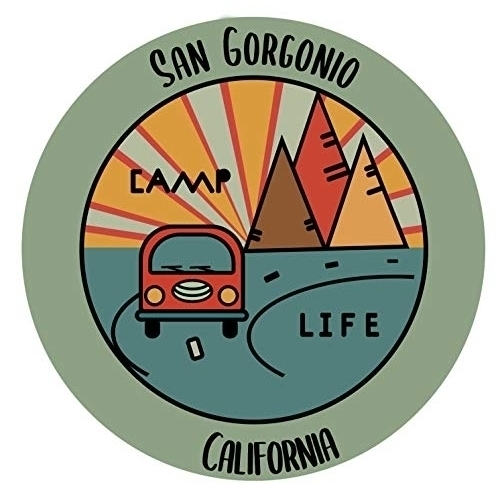 San Gorgonio California Souvenir Decorative Stickers (Choose Theme And Size) - Single Unit, 4-Inch, Camp Life