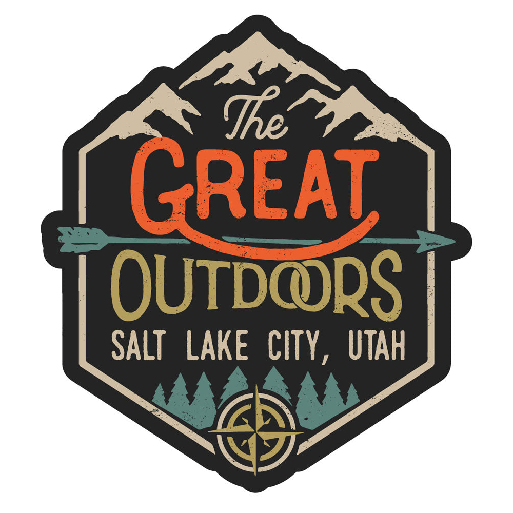 Salt Lake City Utah Souvenir Decorative Stickers (Choose Theme And Size) - Single Unit, 4-Inch, Great Outdoors