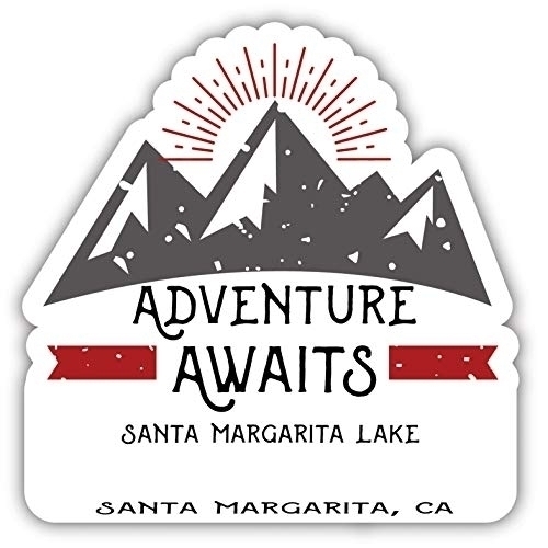 Santa Margarita Lake Santa Margarita California Souvenir Decorative Stickers (Choose Theme And Size) - Single Unit, 4-Inch, Adventures Await