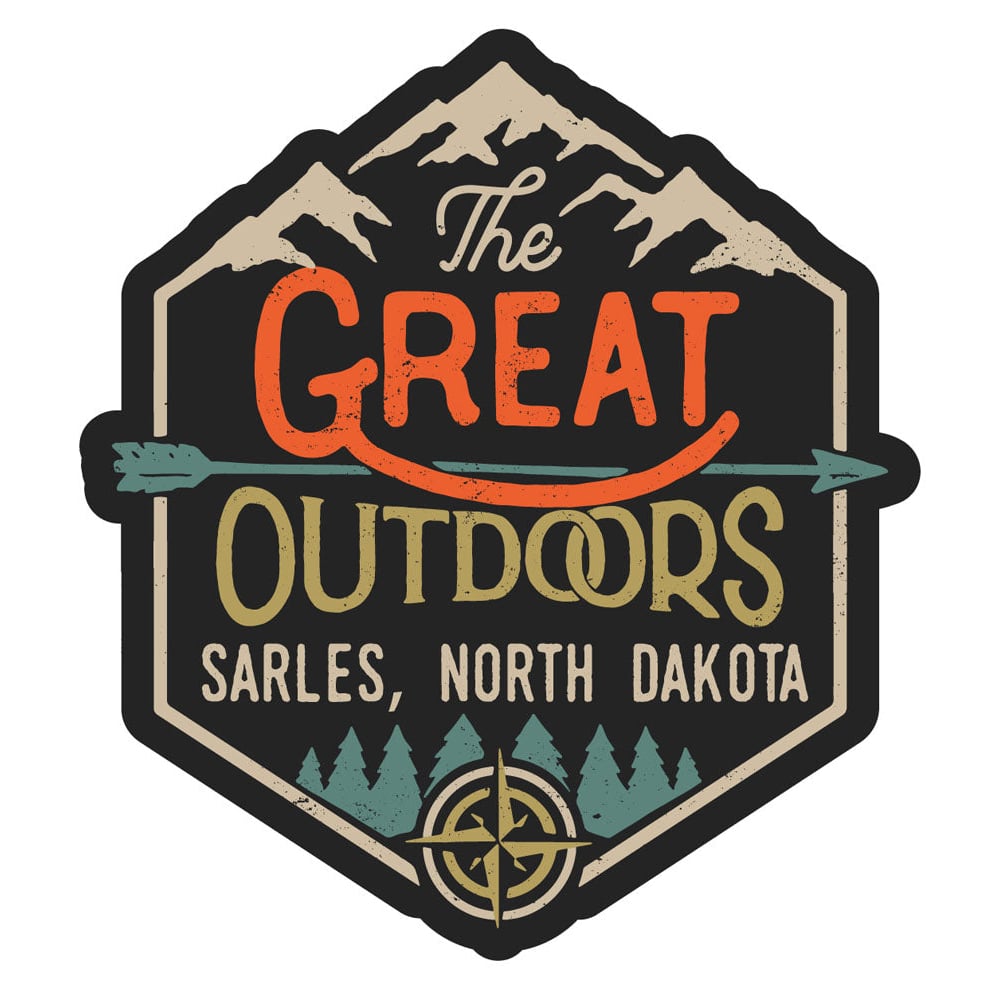 Sarles North Dakota Souvenir Decorative Stickers (Choose Theme And Size) - Single Unit, 2-Inch, Great Outdoors