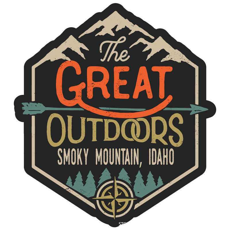 Smoky Mountain Idaho Souvenir Decorative Stickers (Choose Theme And Size) - Single Unit, 4-Inch, Great Outdoors