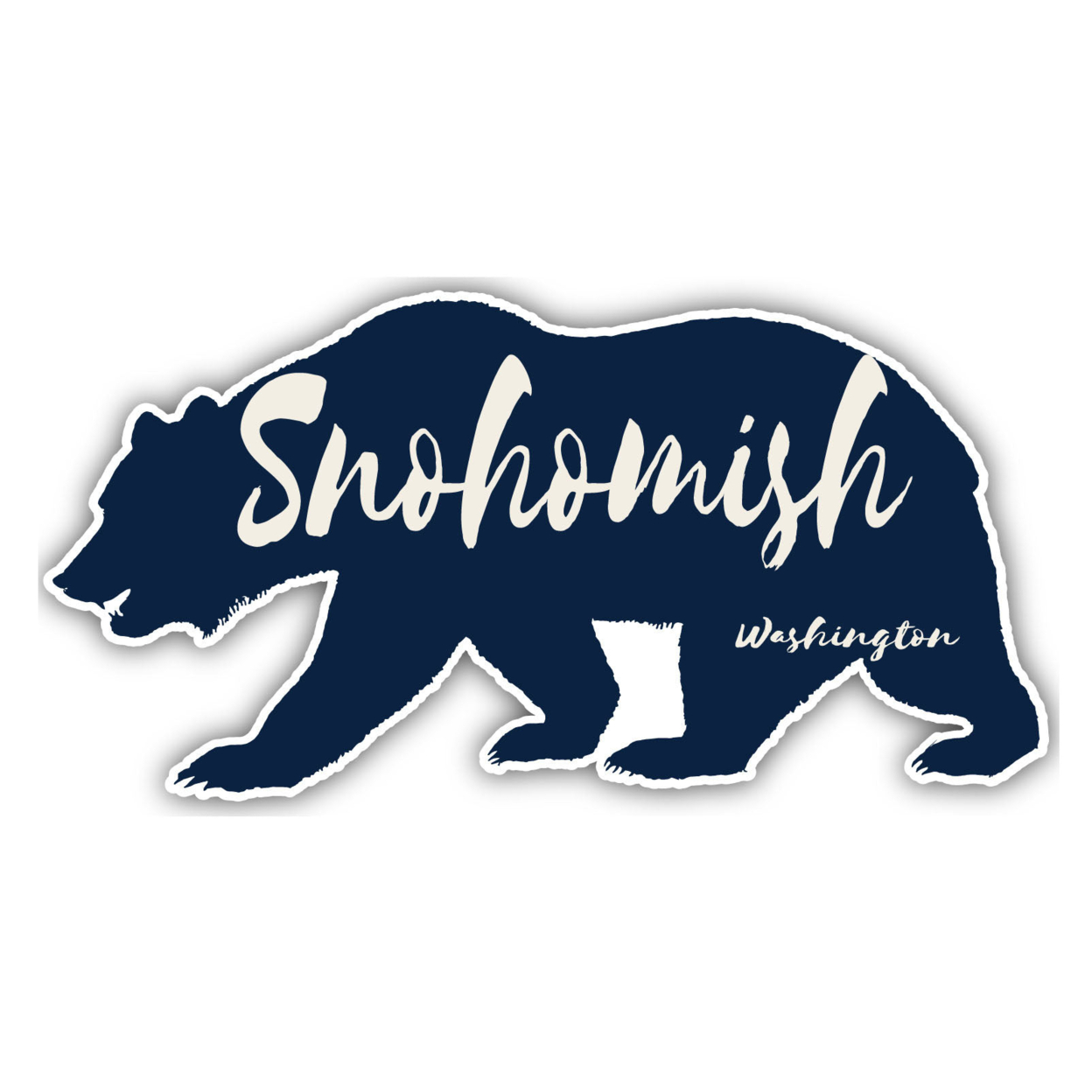 Snohomish Washington Souvenir Decorative Stickers (Choose Theme And Size) - Single Unit, 4-Inch, Bear