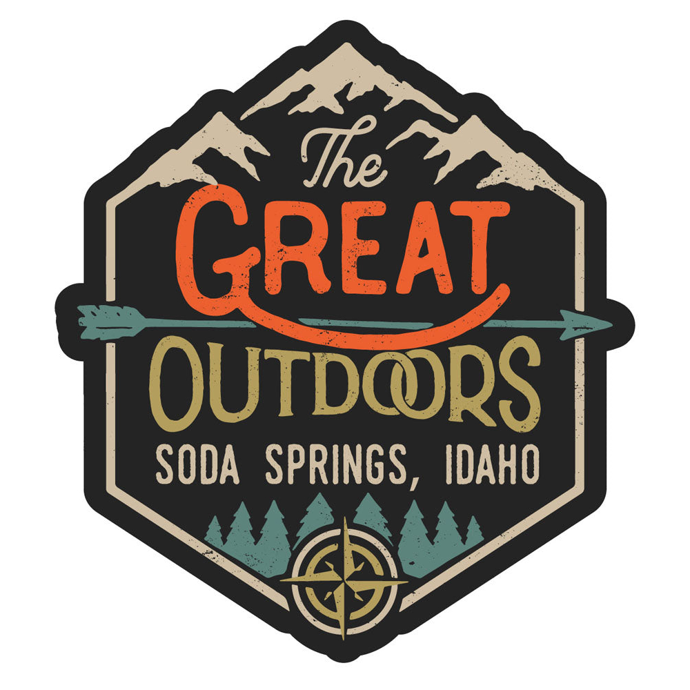 Soda Springs Idaho Souvenir Decorative Stickers (Choose Theme And Size) - Single Unit, 2-Inch, Great Outdoors