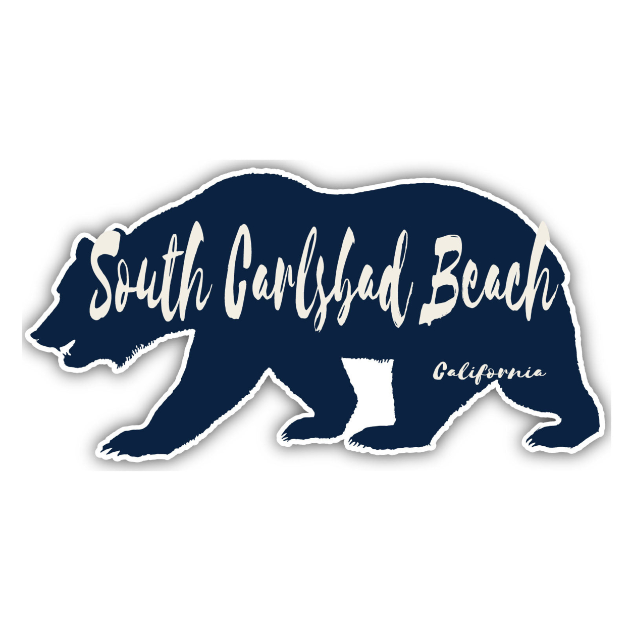 South Carlsbad Beach California Souvenir Decorative Stickers (Choose Theme And Size) - Single Unit, 4-Inch, Camp Life