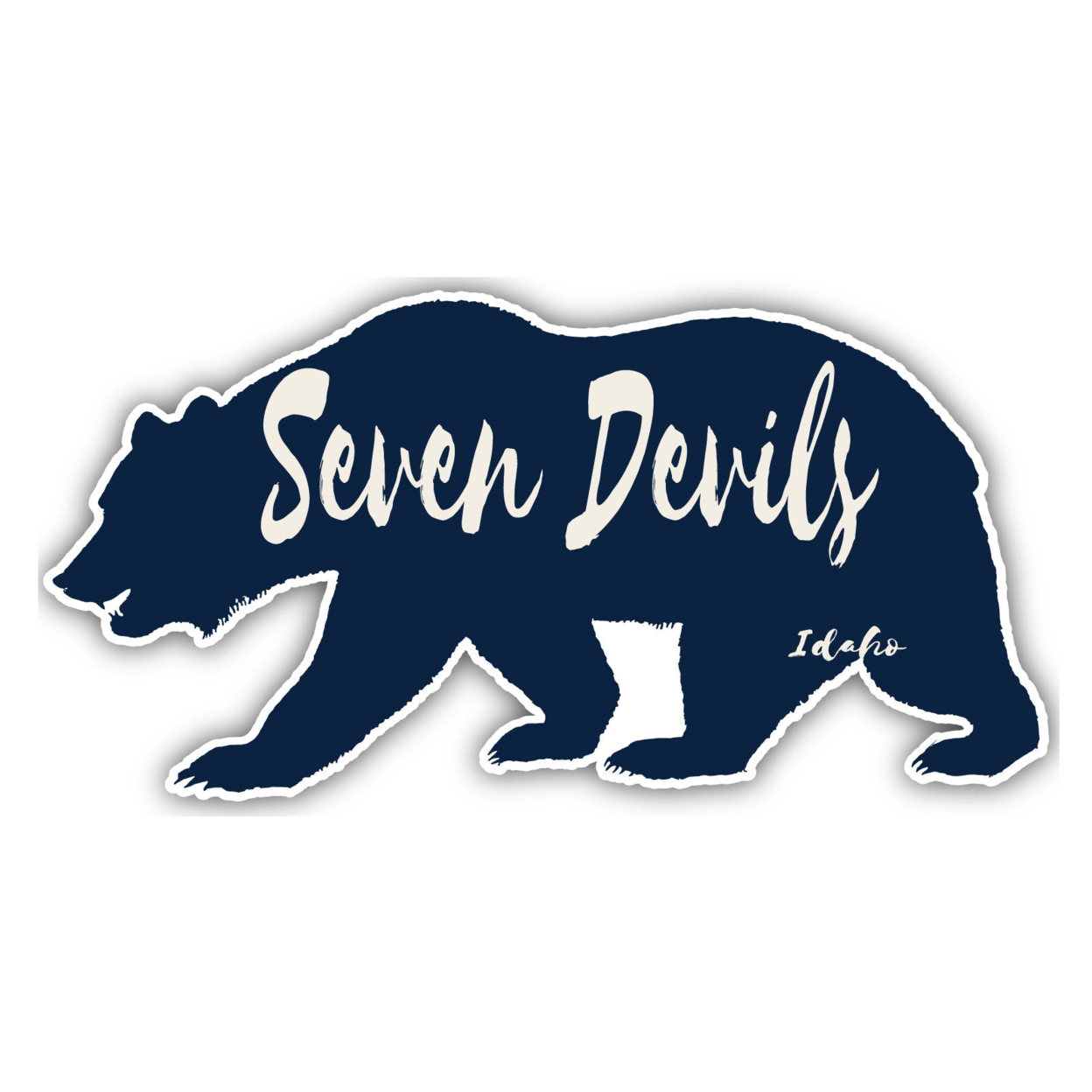 Seven Devils Idaho Souvenir Decorative Stickers (Choose Theme And Size) - Single Unit, 4-Inch, Bear