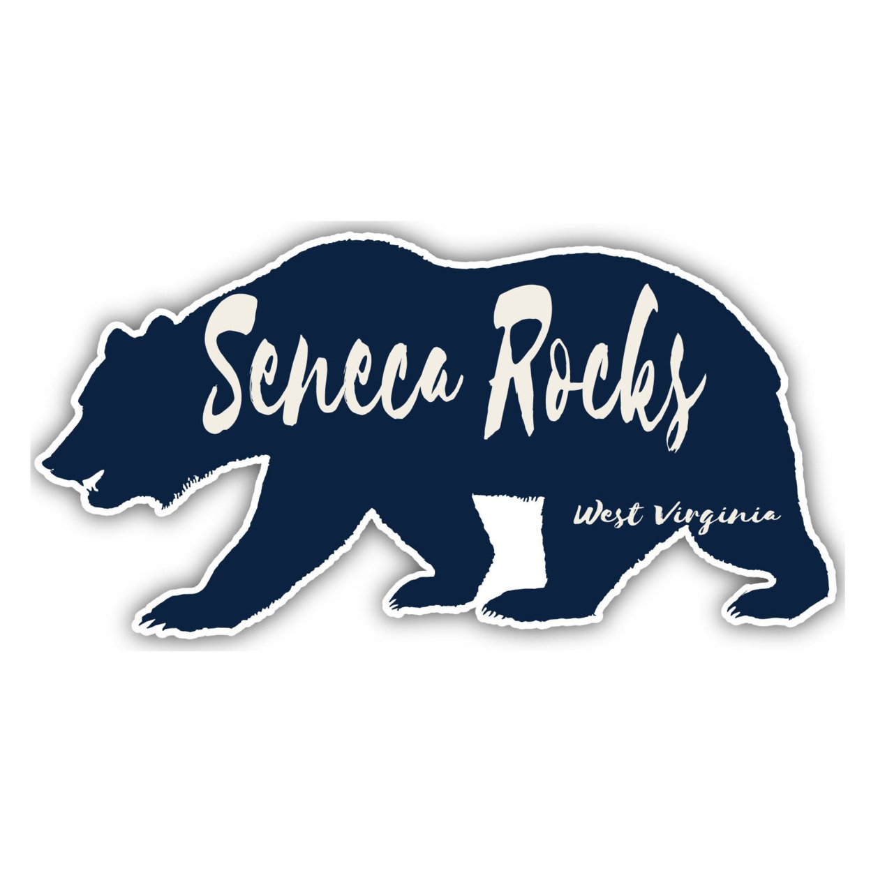 Seneca Rocks West Virginia Souvenir Decorative Stickers (Choose Theme And Size) - Single Unit, 4-Inch, Bear