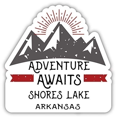 Shores Lake Arkansas Souvenir Decorative Stickers (Choose Theme And Size) - Single Unit, 4-Inch, Adventures Awaits