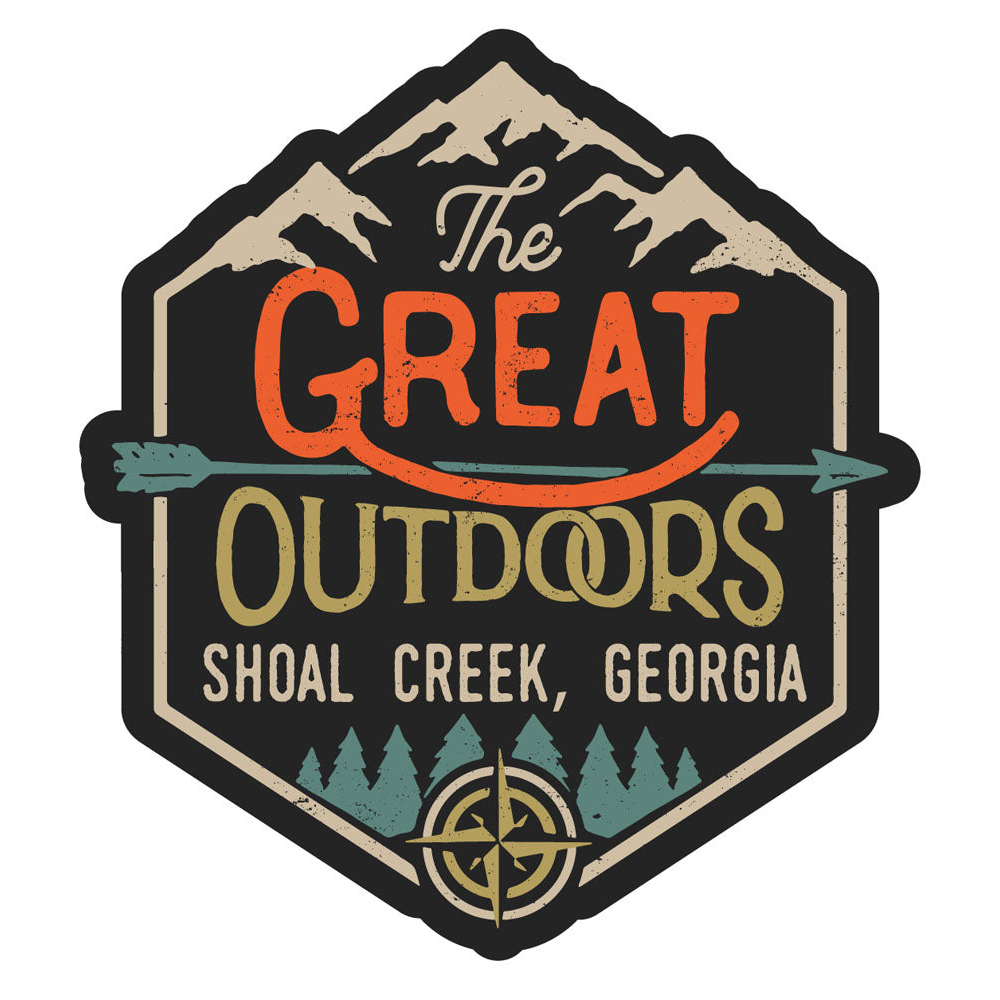 Shoal Creek Georgia Souvenir Decorative Stickers (Choose Theme And Size) - Single Unit, 4-Inch, Great Outdoors
