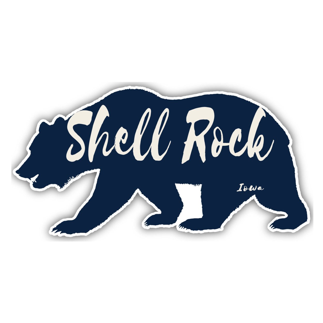 Shell Rock Iowa Souvenir Decorative Stickers (Choose Theme And Size) - Single Unit, 4-Inch, Bear