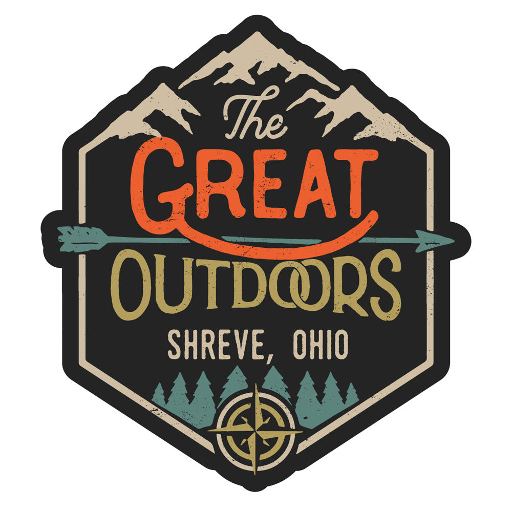 Shreve Ohio Souvenir Decorative Stickers (Choose Theme And Size) - Single Unit, 4-Inch, Great Outdoors