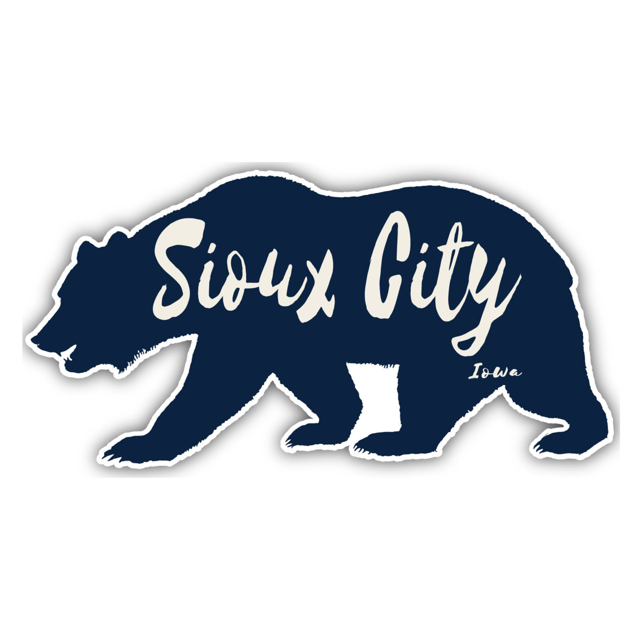 Sioux City Iowa Souvenir Decorative Stickers (Choose Theme And Size) - Single Unit, 4-Inch, Bear