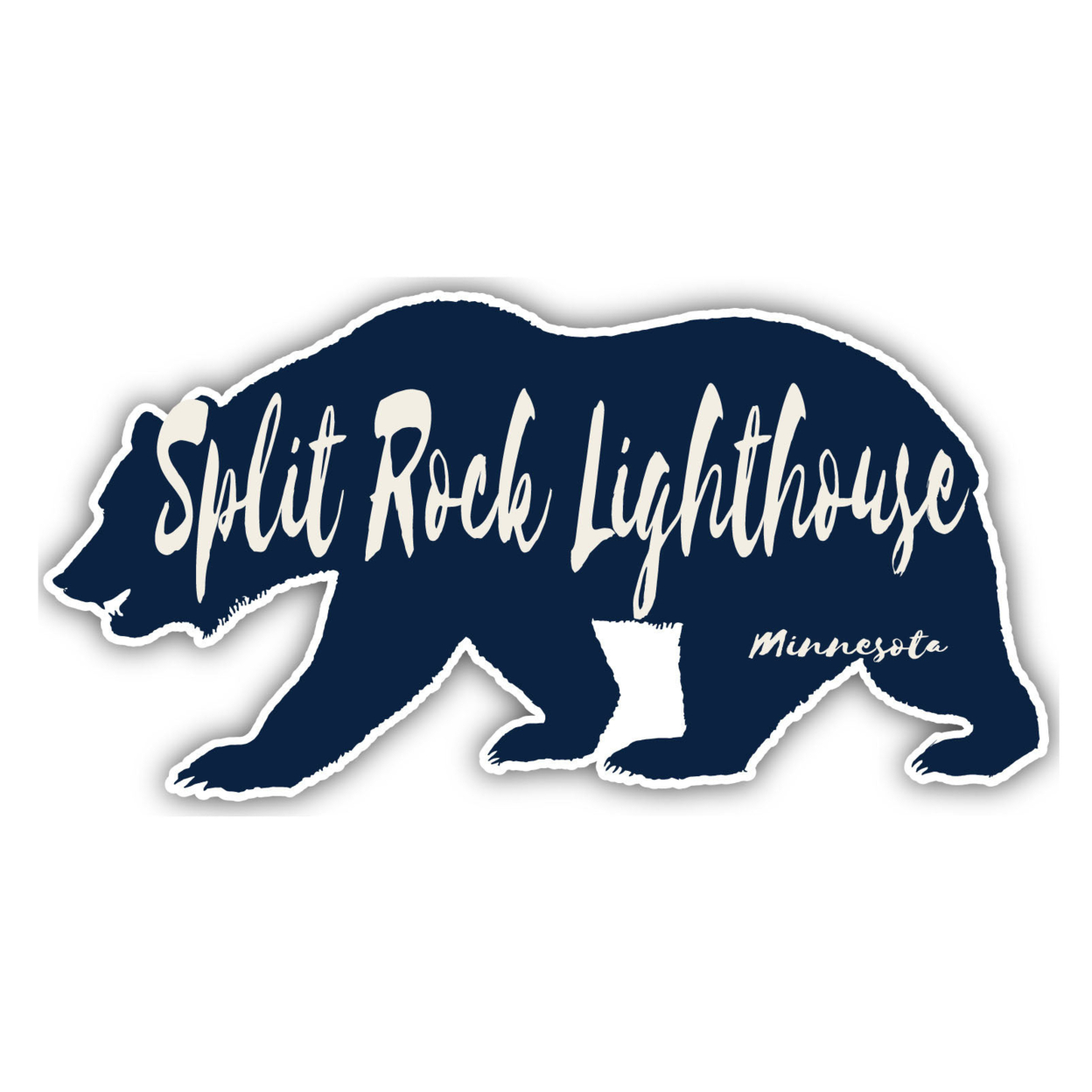Split Rock Lighthouse Minnesota Souvenir Decorative Stickers (Choose Theme And Size) - Single Unit, 4-Inch, Bear