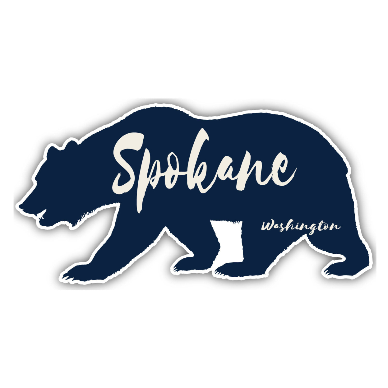 Spokane Washington Souvenir Decorative Stickers (Choose Theme And Size) - Single Unit, 4-Inch, Bear