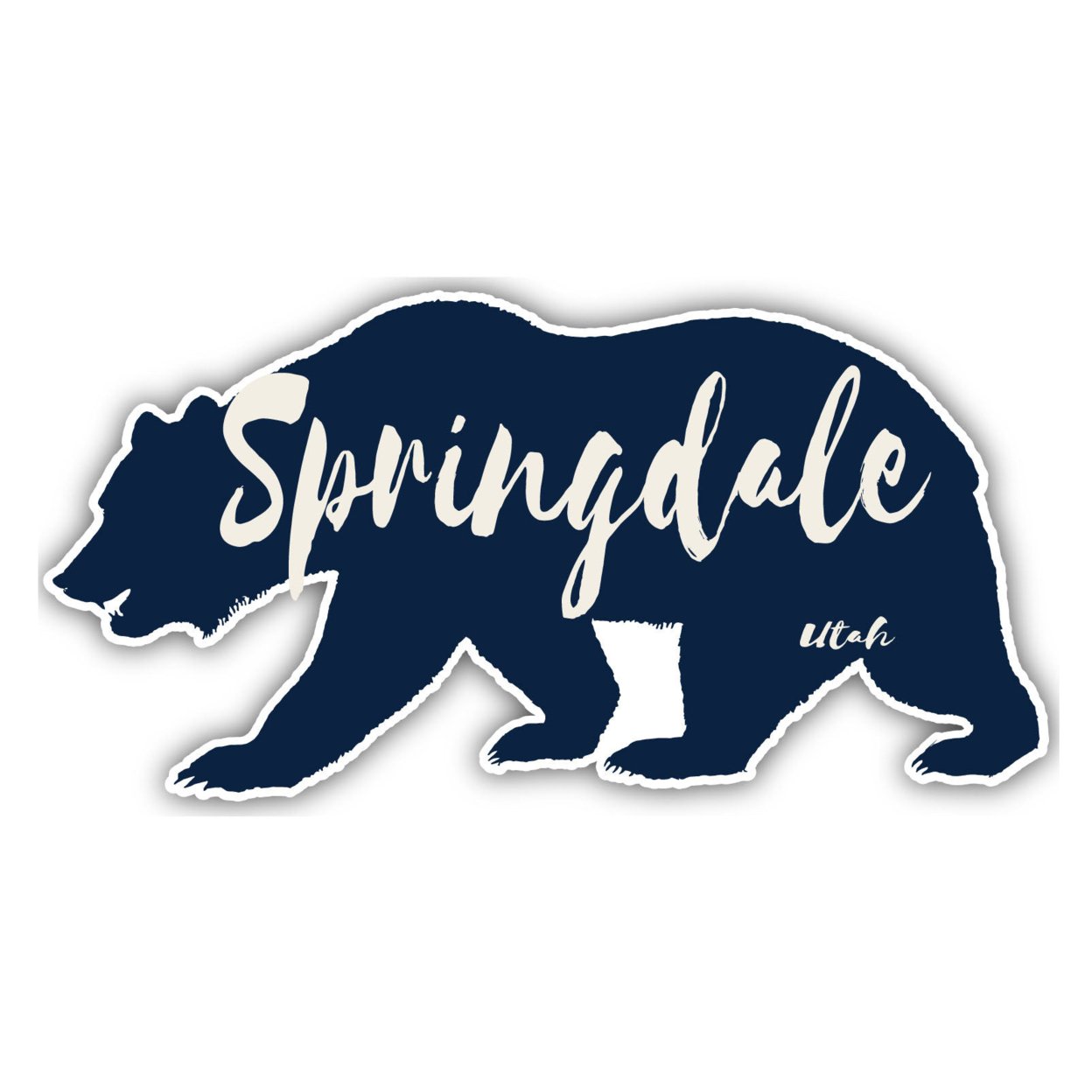 Springdale Utah Souvenir Decorative Stickers (Choose Theme And Size) - Single Unit, 4-Inch, Bear