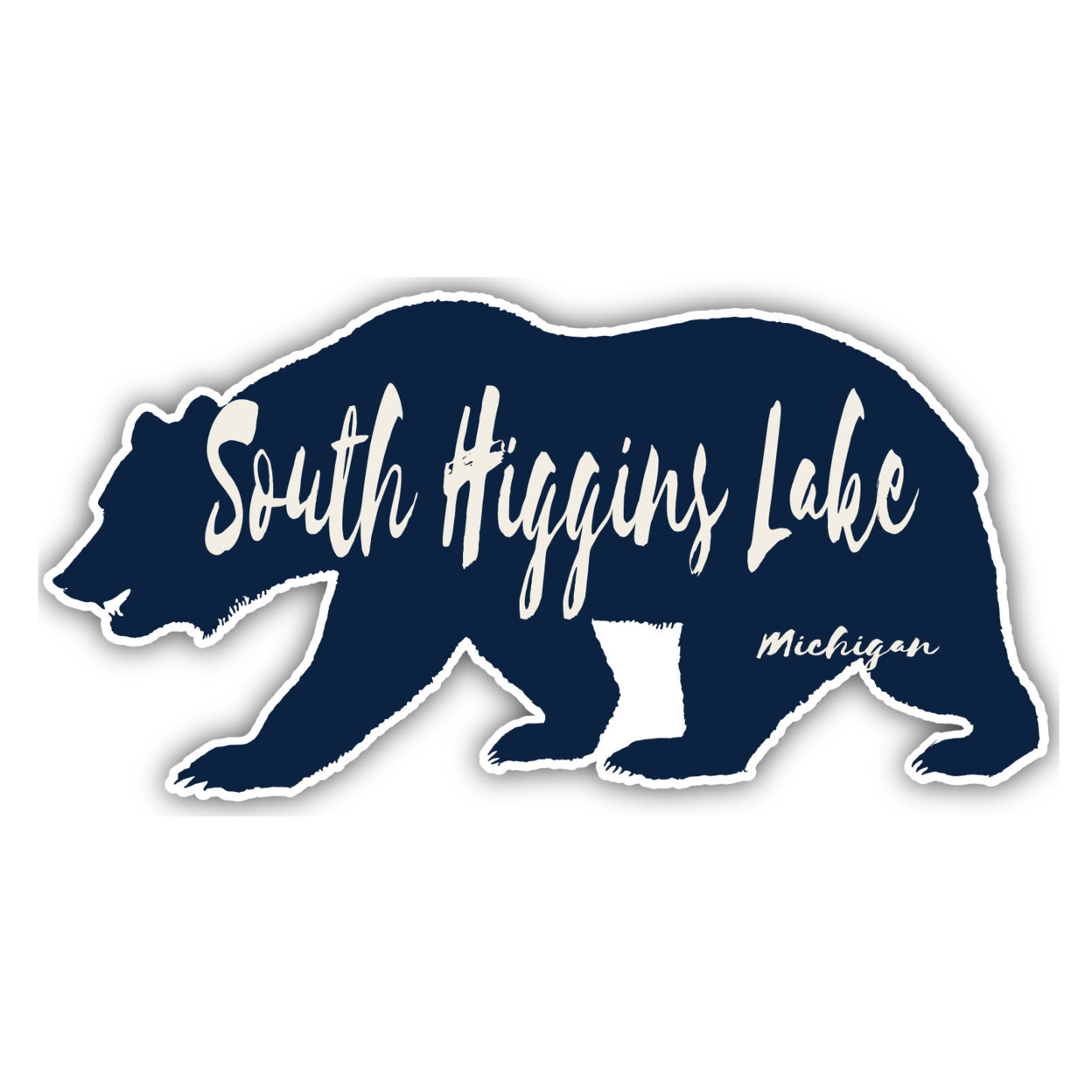 South Higgins Lake Michigan Souvenir Decorative Stickers (Choose Theme And Size) - Single Unit, 2-Inch, Bear