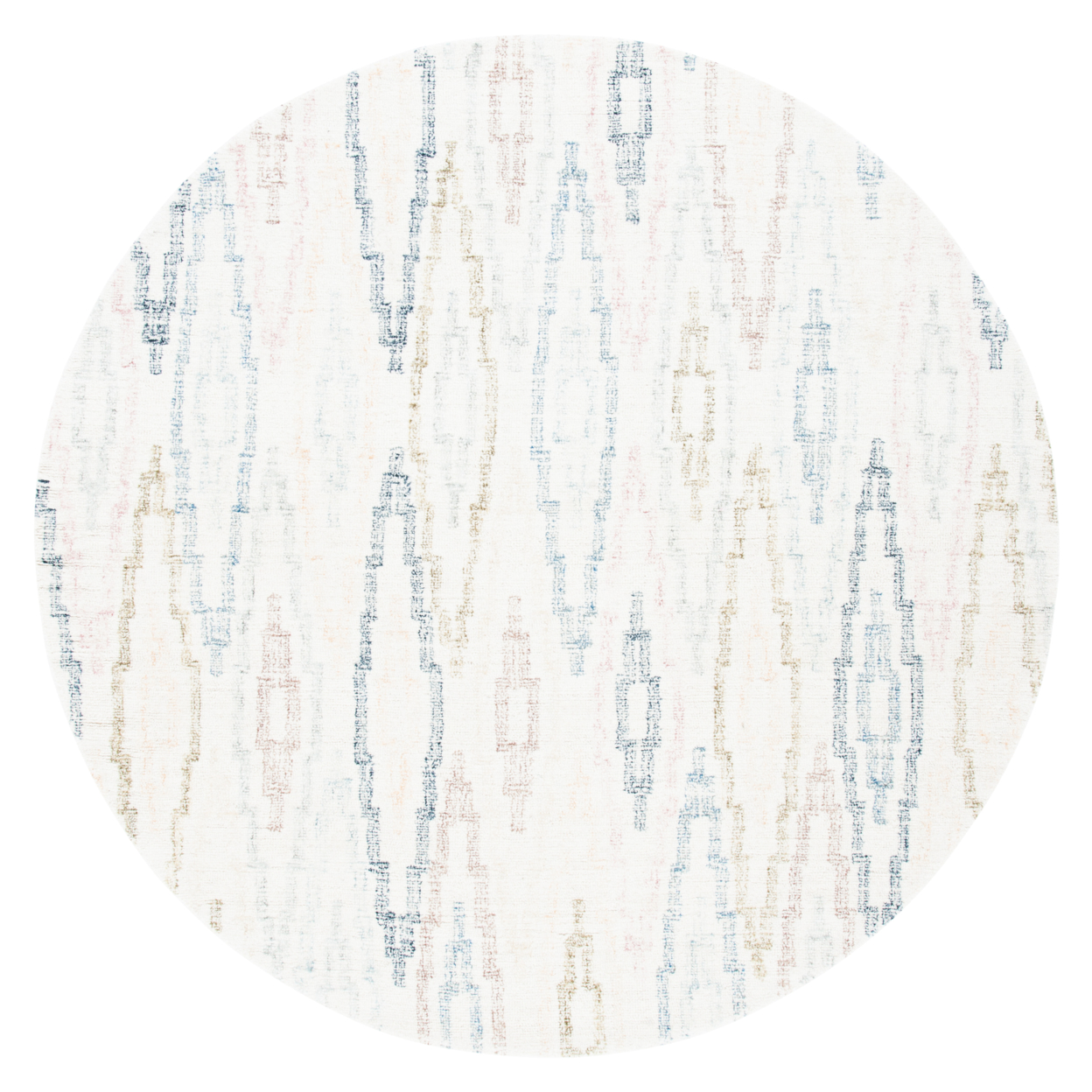 SAFAVIEH Rodeo Drive Collection RD101M Ivory / Blue Rug - 6' Round
