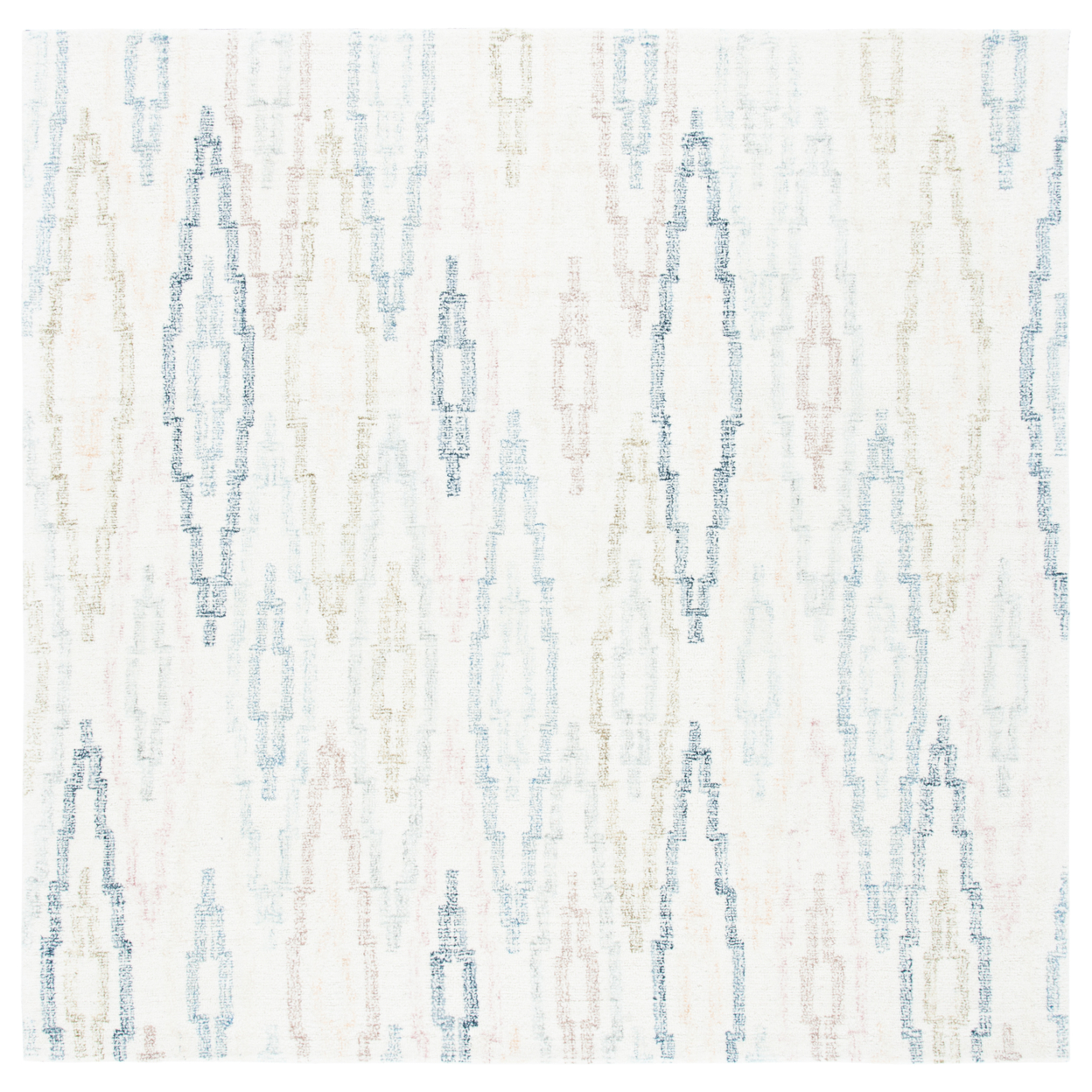 SAFAVIEH Rodeo Drive Collection RD101M Ivory / Blue Rug - 6' Square