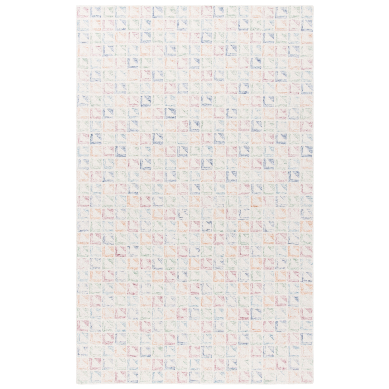 SAFAVIEH Rodeo Drive Collection RD102M Ivory / Blue Rug - 5' X 8'