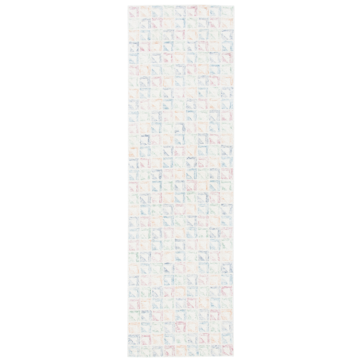 SAFAVIEH Rodeo Drive Collection RD102M Ivory / Blue Rug - 2' 3 X 8'