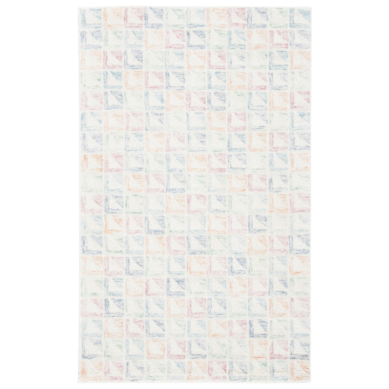 SAFAVIEH Rodeo Drive Collection RD102M Ivory / Blue Rug - 3' X 5'