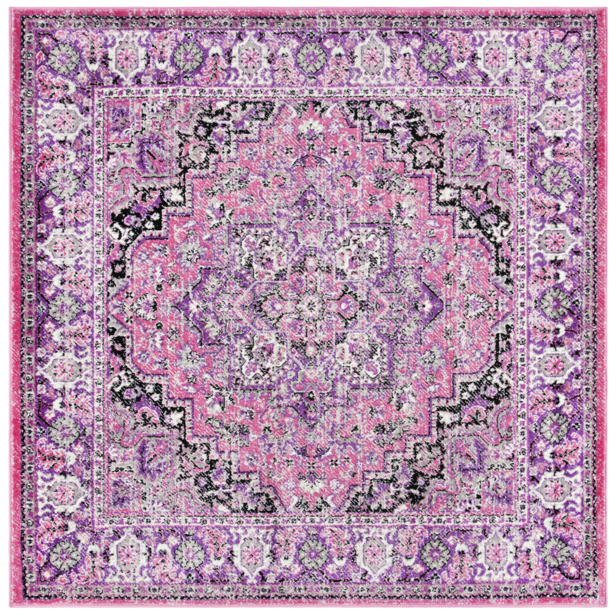 SAFAVIEH Skyler Collection SKY126N Pink / Ivory Rug - 6'-7 X 6'-7 Square
