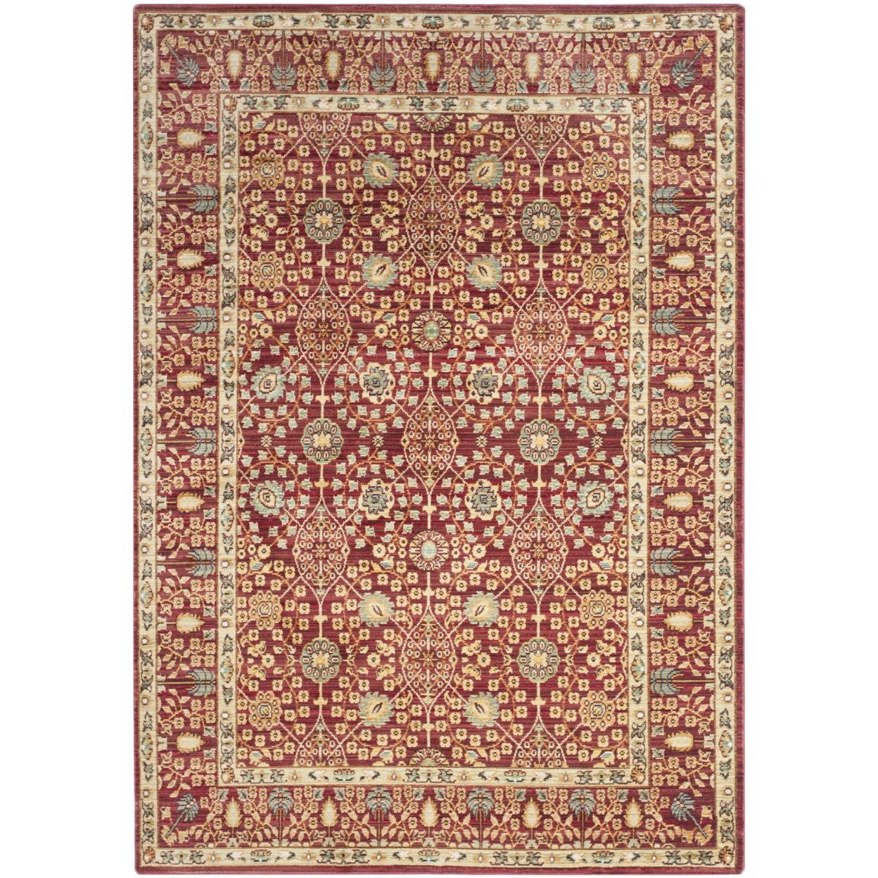 SAFAVIEH Valencia Collection VAL120R Red / Red Rug - 4' X 6'