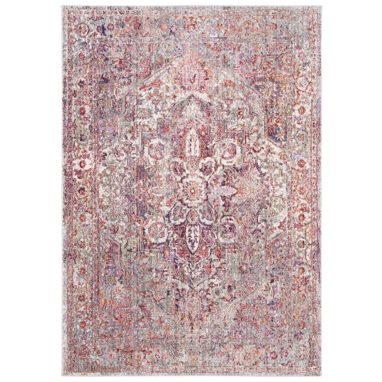 SAFAVIEH Valencia Collection VAL163S Ivory / Red Rug - 4' X 5' 7