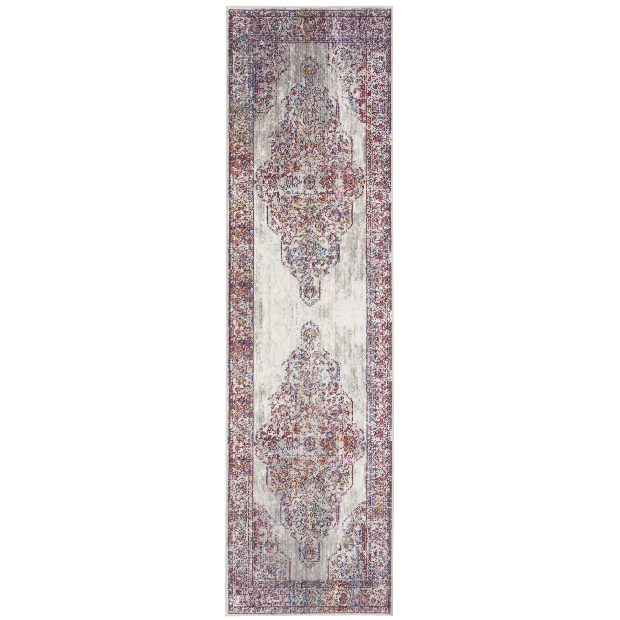 SAFAVIEH Valencia Collection VAL165S Ivory / Red Rug - 2' 3 X 8'