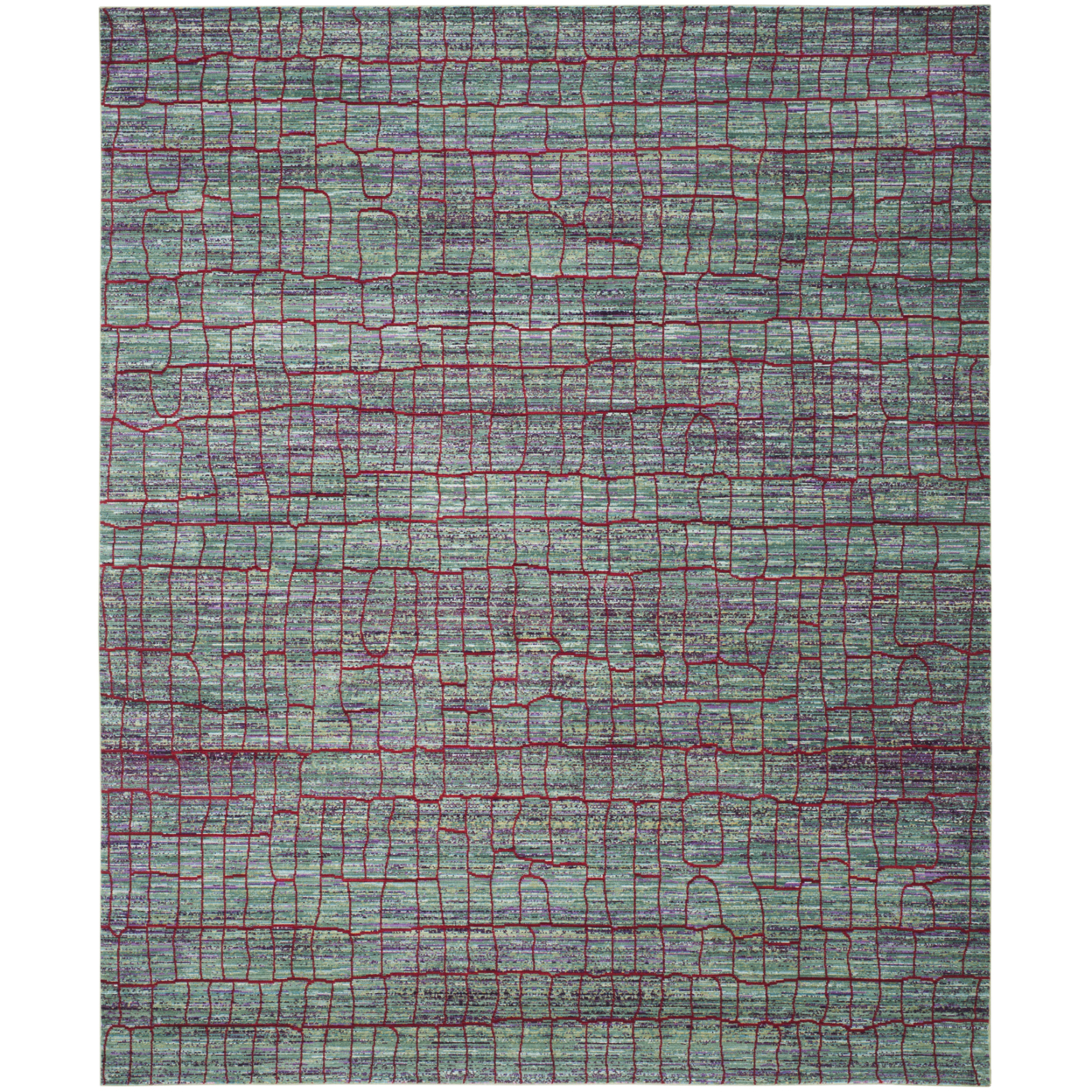 SAFAVIEH Valencia Collection VAL202B Green / Red Rug - 9' X 12'