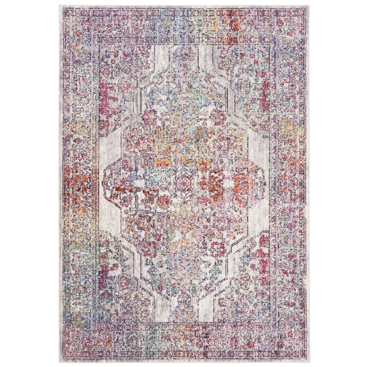 SAFAVIEH Valencia Collection VAL165S Ivory / Red Rug - 4' X 5' 7