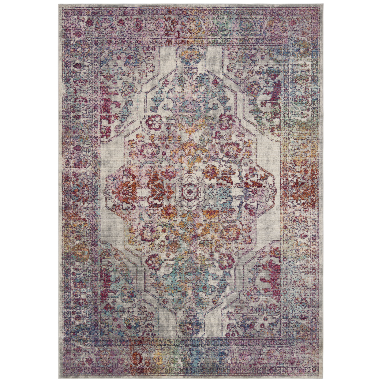 SAFAVIEH Valencia Collection VAL165S Ivory / Red Rug - 5' 1 X 7' 6