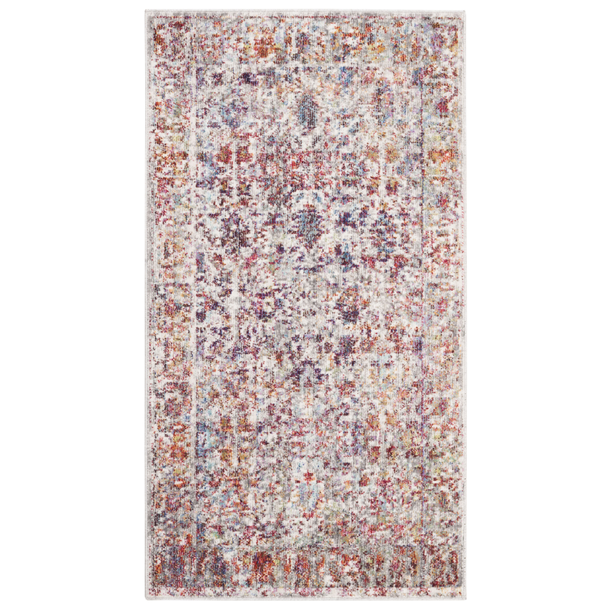 SAFAVIEH Valencia Collection VAL168Q Grey / Red Rug - 2' 3 X 4'