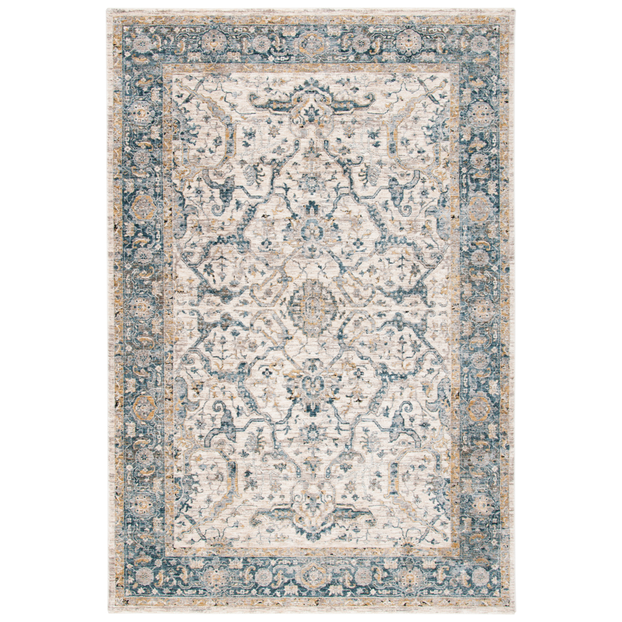 SAFAVIEH Valencia Collection VAL566A Ivory / Blue Rug - 8' X 10'