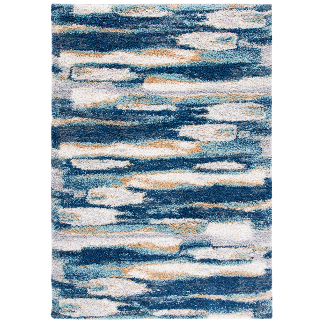 SAFAVIEH Calista Collection CAL108M Blue / Ivory Rug - 4' 5 X 6' 5