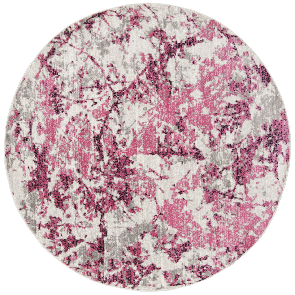 SAFAVIEH Skyler Collection SKY186N Pink / Ivory Rug - 6'-7 X 6'-7 Round