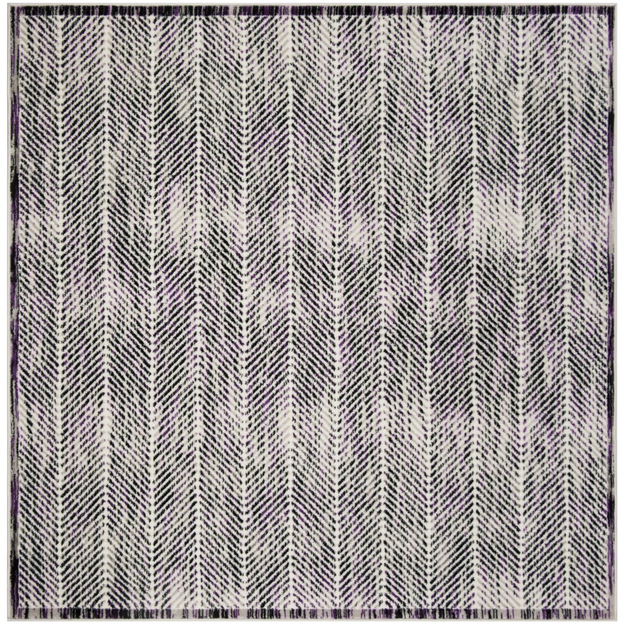 SAFAVIEH Skyler Collection SKY194R Grey / Purple Rug - 6'-7 X 6'-7 Square
